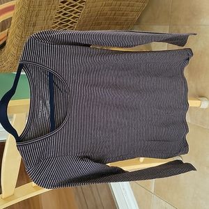 Ann Taylor burgandy grey striped long sleeve small